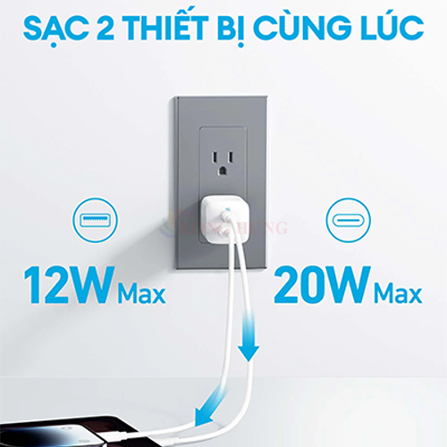 Hình ảnh Cốc sạc Anker 323 1USB 1Type-C 33W PIQ 3.0/PD A2331 - Hàng chính hãng