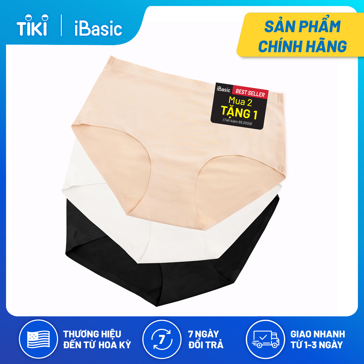 Pack 3 quần lót không đường may iBasic V189