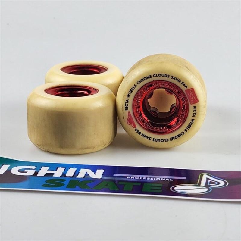 Bánh Ván Trượt Ricta Cloud Cruiser White/Red Chrome 54mm 86a Wheels Pack