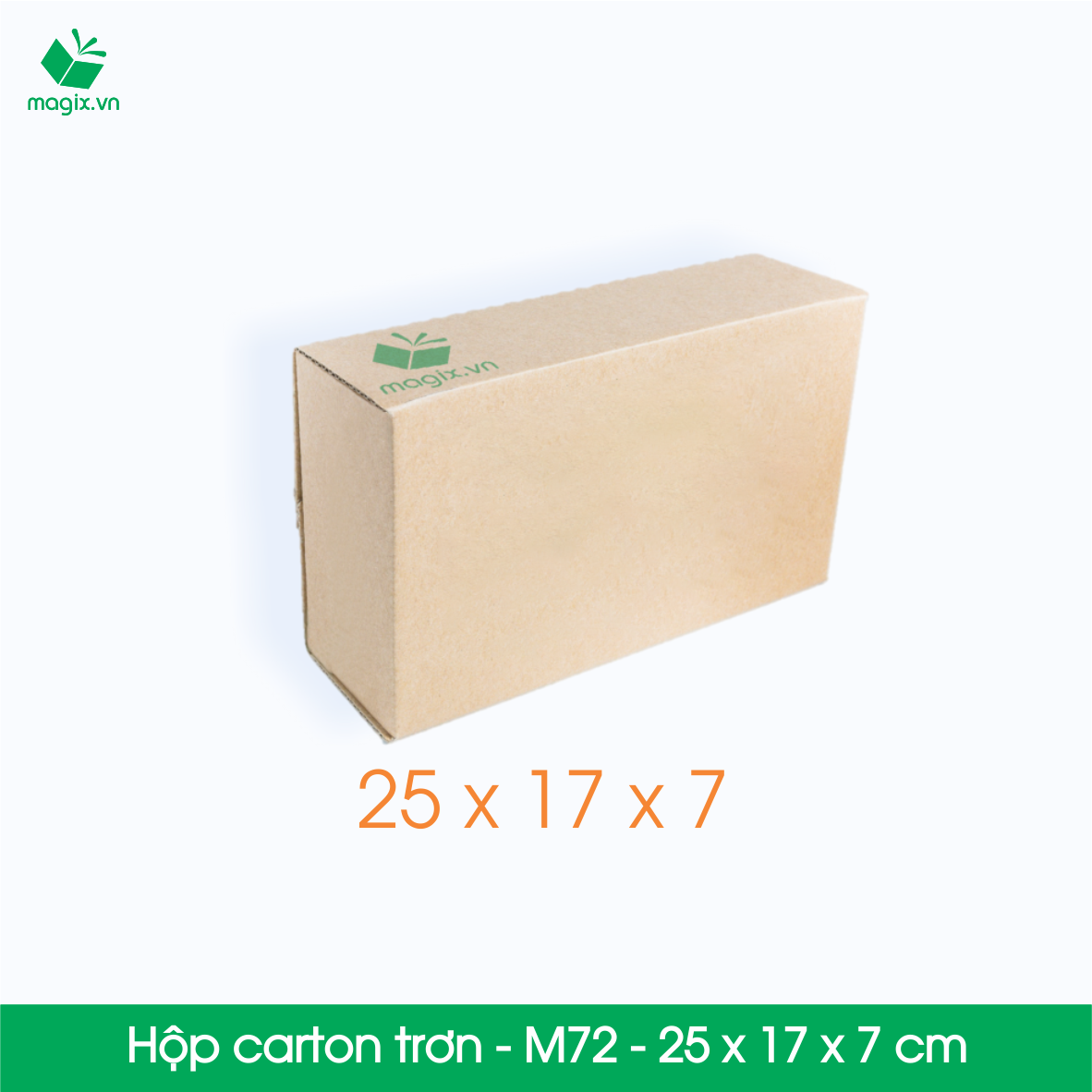 M72 - 25x17x7 cm - 25 Thùng hộp carton trơn đóng hàng