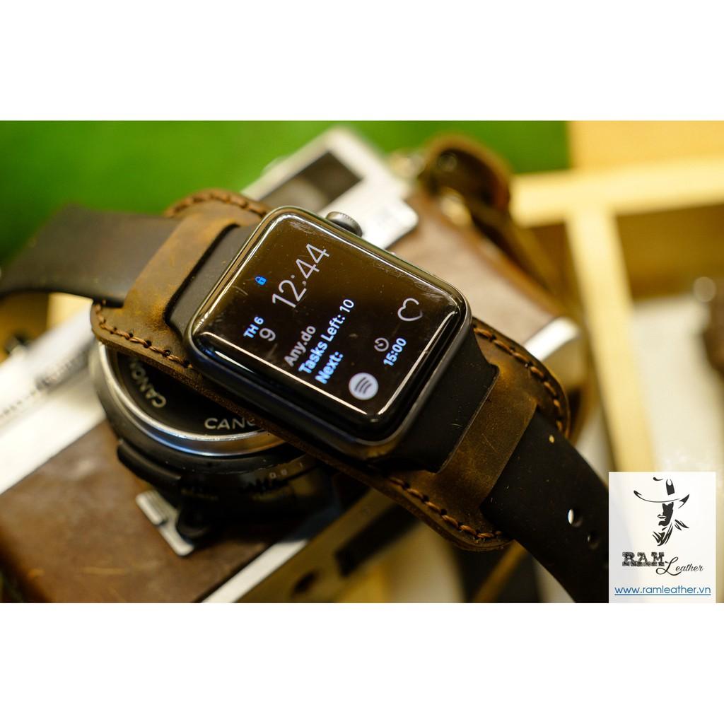 TẤM ĐỆM BUNDSTRAP RAM B1 DA SÁP NGỰA ĐỂ KẾT HỢP VỚI DÂY ZIN CỦA APPLE WATCH - RAM LEATHER