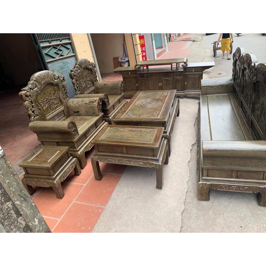 Bộ Bàn Ghế Khổng Minh Gia Cát Lượng Gỗ Mun Đuôi Công