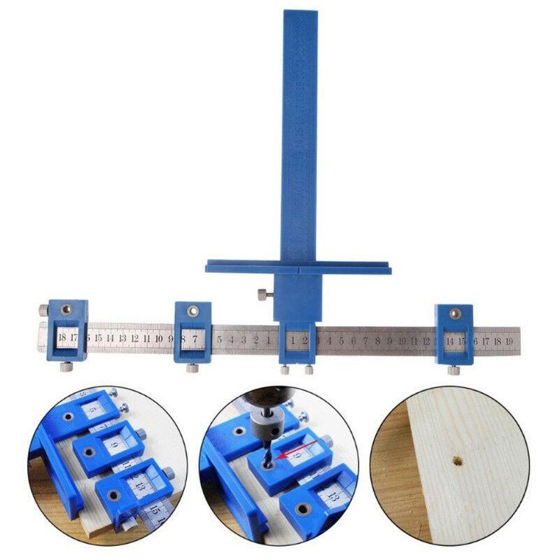 Cữ khoan tay nắm tủ - Thước định vị lỗ khoan 2 chiều - Dụng cụ đồ nghề thợ làm mộc tiện lợi