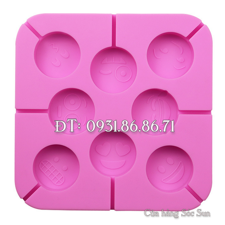 Khuôn silicon 8 mặt cười biểu cảm – Mã số 1216