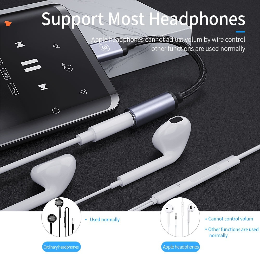 Cáp USB Type C to 3.5mm cao cấp - Hàng Chính Hãng