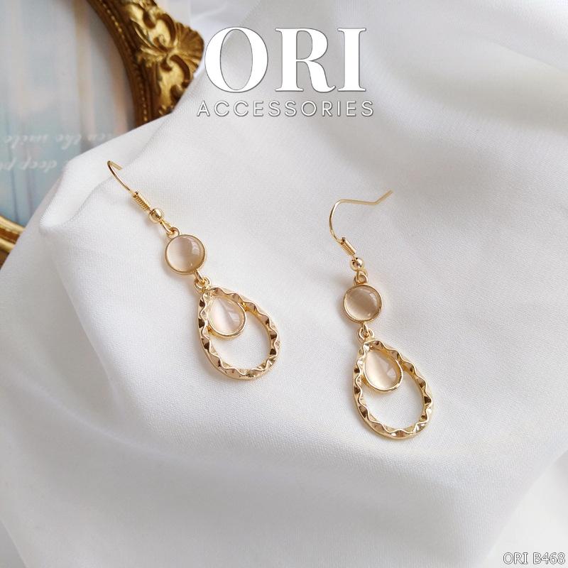Bông tai nữ móc câu dáng dài hình giọt nước ORI ACCESSORIES B468