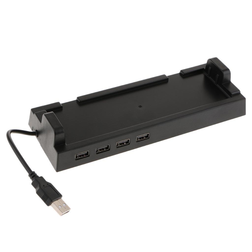 Hilabee Đen Hub USB-Đứng Dock Đế Sạc 4 Cổng USB HUB Cho Công Tắc
