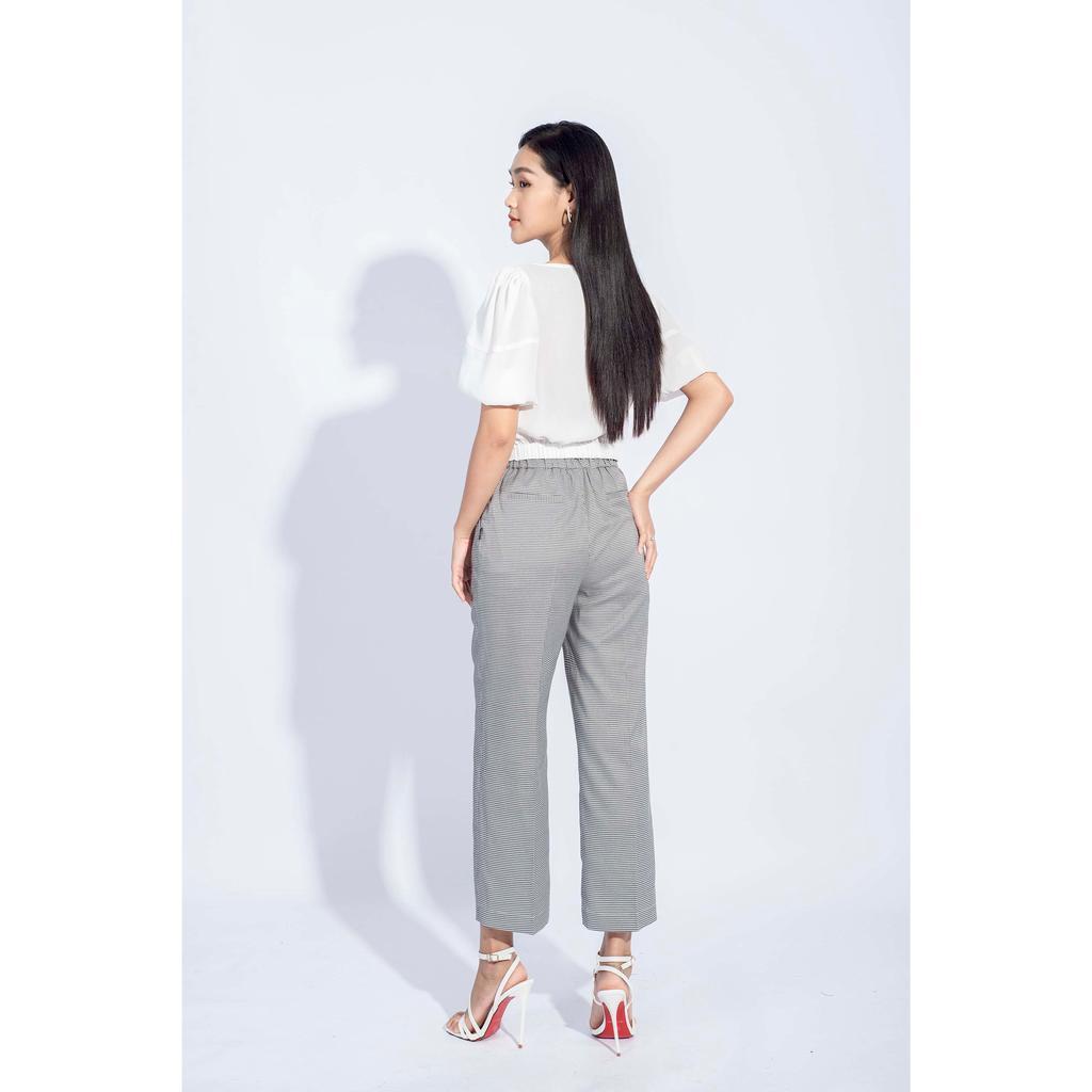 Quần xuông dài, họa tiết kẻ đen trắng MMOutfit M-QU020221028