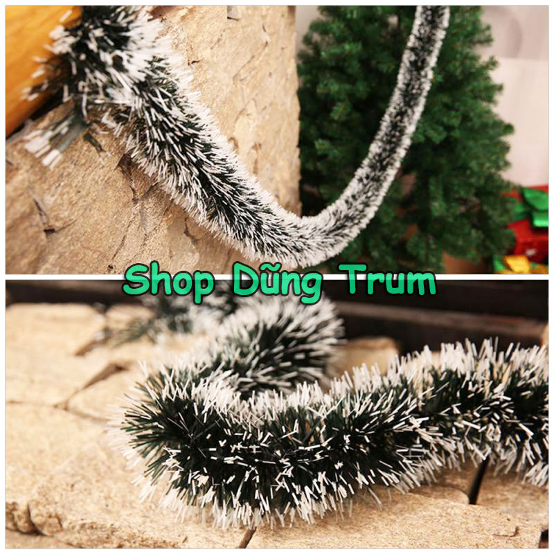 Dây Chồn Xanh Tuyết Dài 2m Rộng 7cm Trang Trí Noel Sự Kiện Tết