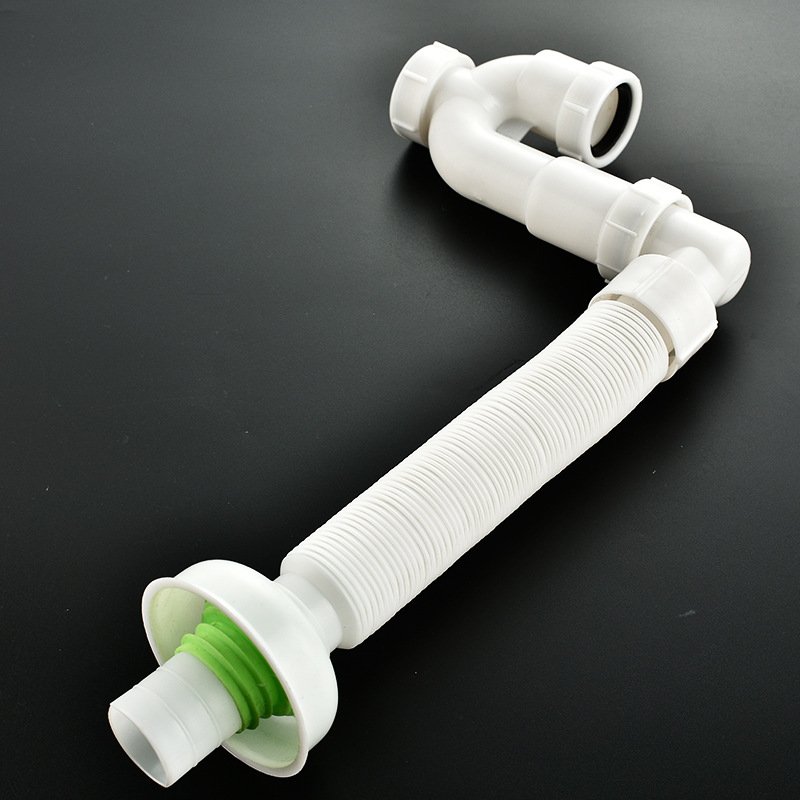 Xi phông, ống xả chậu rửa mặt kiểu ngang hình chữ U, có thể ngăn mùi, co giãn ống