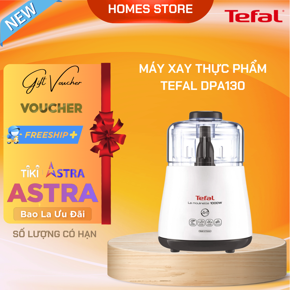 Máy Xay Thịt, Thực Phẩm Đa Năng TEFAL DPA130 La Moulinette, Sản Xuất Tại Pháp, 5 Chế Độ Nhiệt, Dung Tích 0.35L, Công Suất Cao 1000W - Hàng Nhập Khẩu Đức