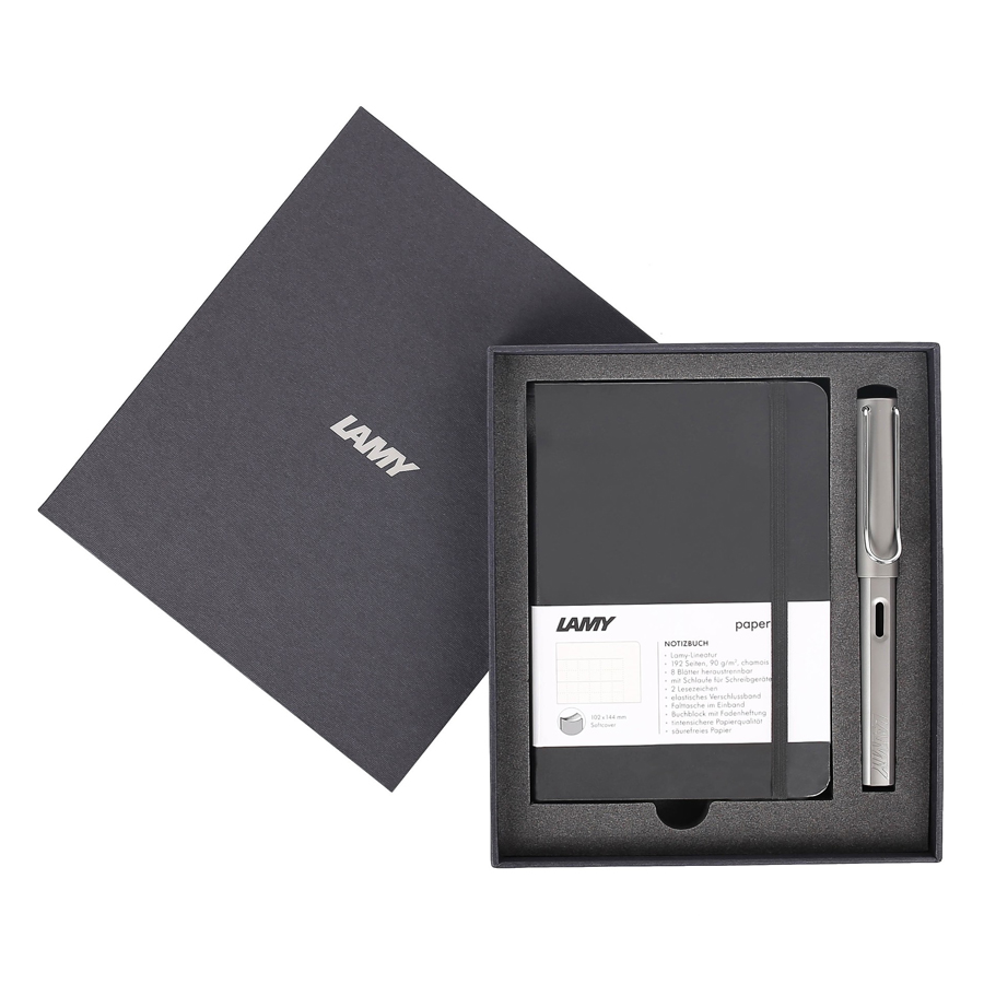 Gift Set Lamy Notebook A6 Softcover Black + Lamy AL-Star Grey - GSA6-AL001