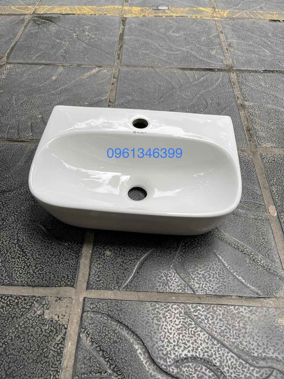 Chậu lavabo, chậu rửa mặt treo tường nhỏ, vành mỏng