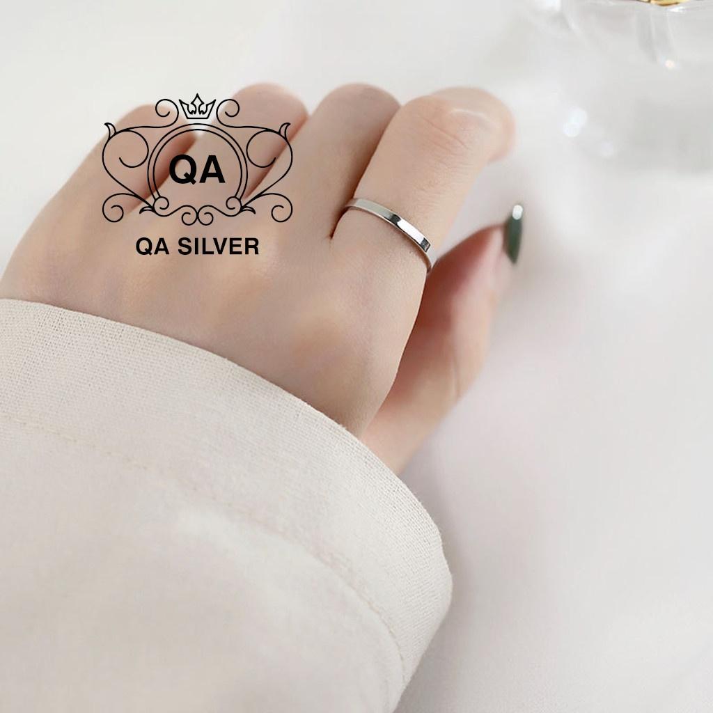 Nhẫn bạc 925 trơn bản rộng nam nữ dày to tối giản 1.5mm S925 MINIMAL Silver Ring QA SILVER RI191101