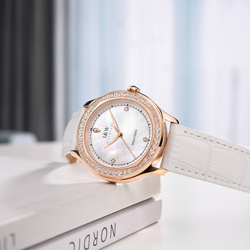 Đồng hồ nữ chính hãng IW CARNIVAL IW593L-3 Kính sapphire ,chống xước ,Chống nước 30m ,Bảo hành 24 tháng,Máy điện tử ,dây da cao cấp, thiết kế đơn giản dễ đeo