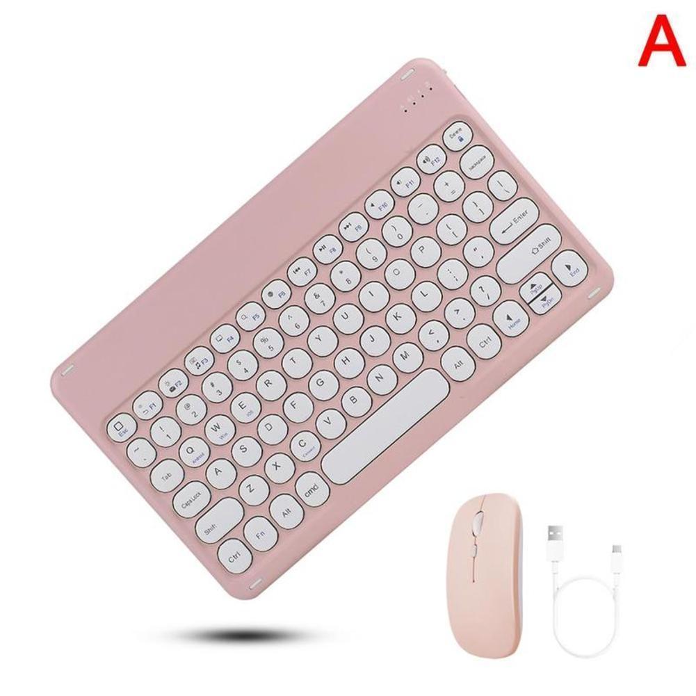 Retro Bluetooth-Tương Thích Bộ Bàn Phím Và Chuột Không Dây Cho Ipad Samsung IPhone Sạc USB Chuột Bàn Phím Mini Cho Máy Tính Bảng