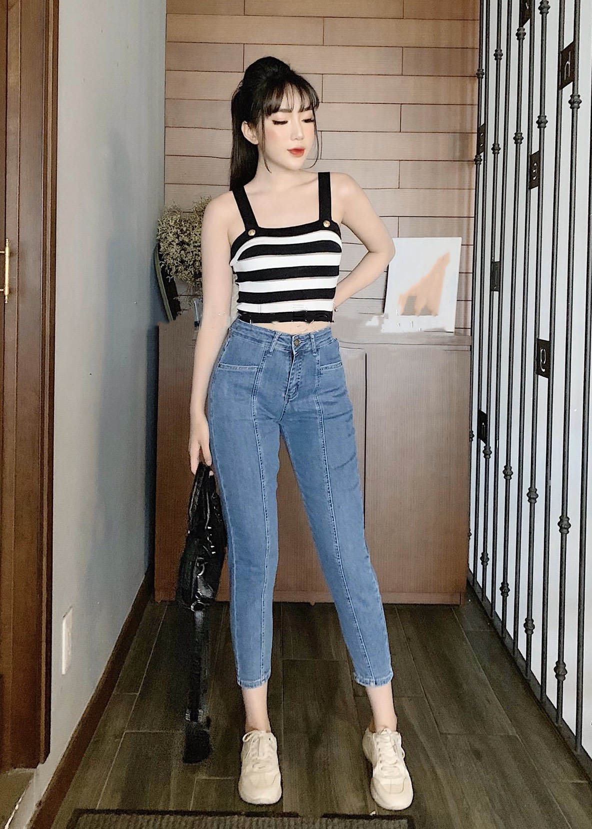 [SIZE ĐẠI 60kg~90kg] Quần jean dài BIGSIZE chất liệu vải dày dặn co dãn mạnh, màu xanh nhạt trơn túi kiểu 3062