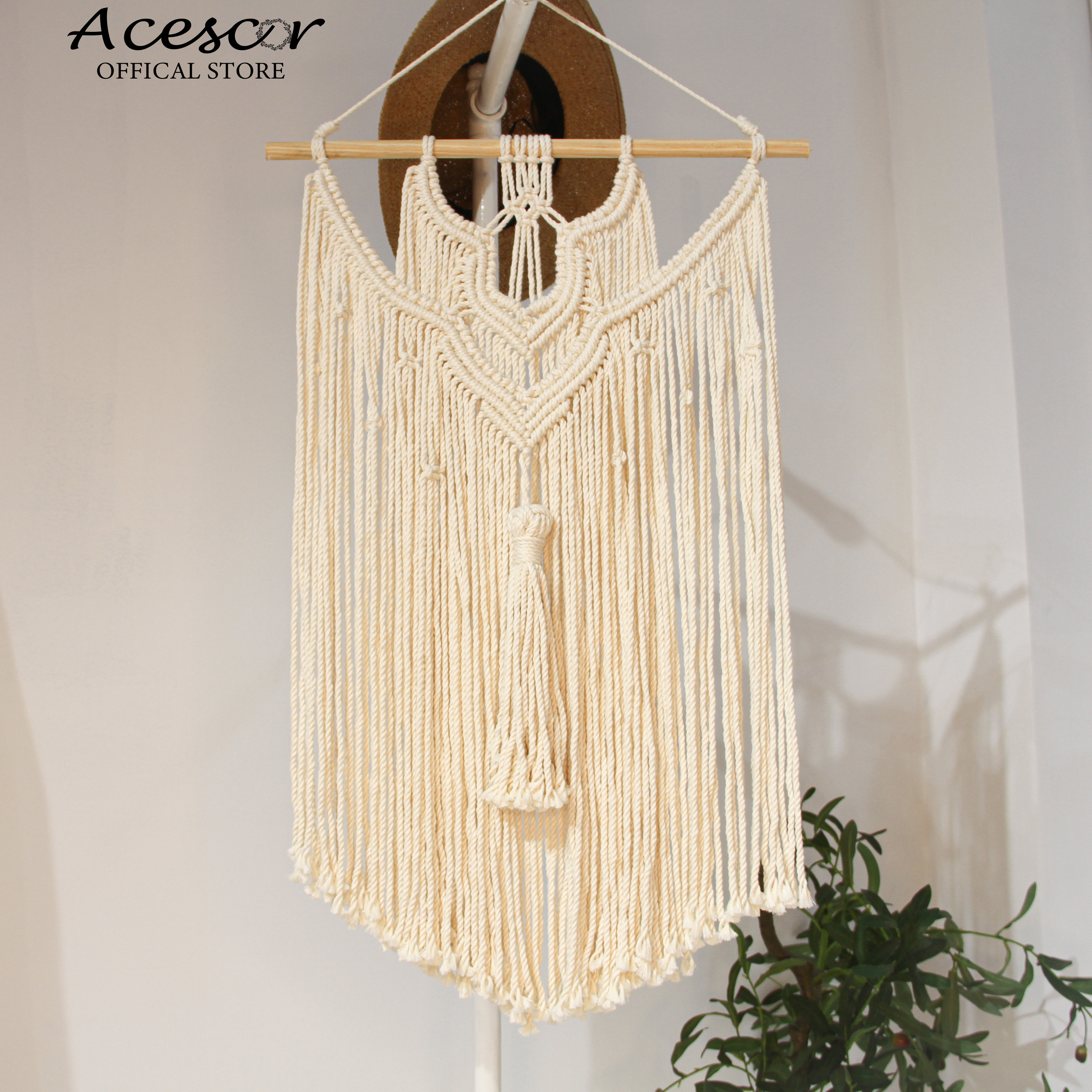 Mành Trang Trí Tường Macrame MM01 - Sản Phẩm Handmade Sang Trọng, Dùng Treo Tường Decor, Làm Quà Tặng Tân Gia, Sinh Nhật, Đám Cưới