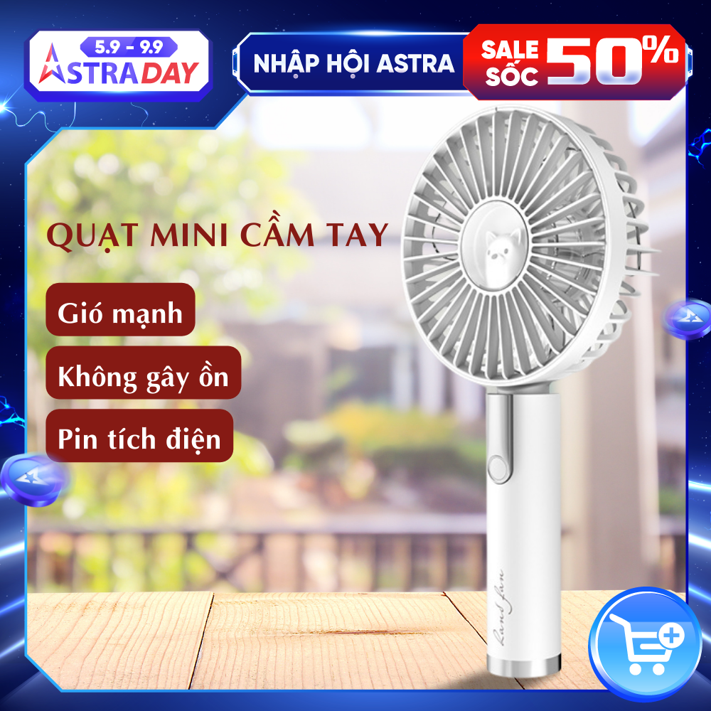 Quạt mini để bàn, quạt USB tích điện cầm tay CTFAST - M109 : Thiết kế thông minh 3 tốc độ làm mát, chất liệu cao cấp bền bỉ, điều chỉnh 360 độ, không gây ồn, pin sạc 1200mah, dễ dàng mang theo sử dụng - hàng chính hãng