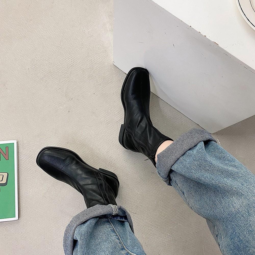 Giày bốt cổ thấp gót thấp thời trang dành cho học sinh