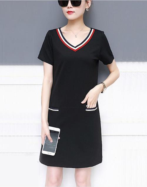 Đầm suông công sở cổ 3 màu - DS203