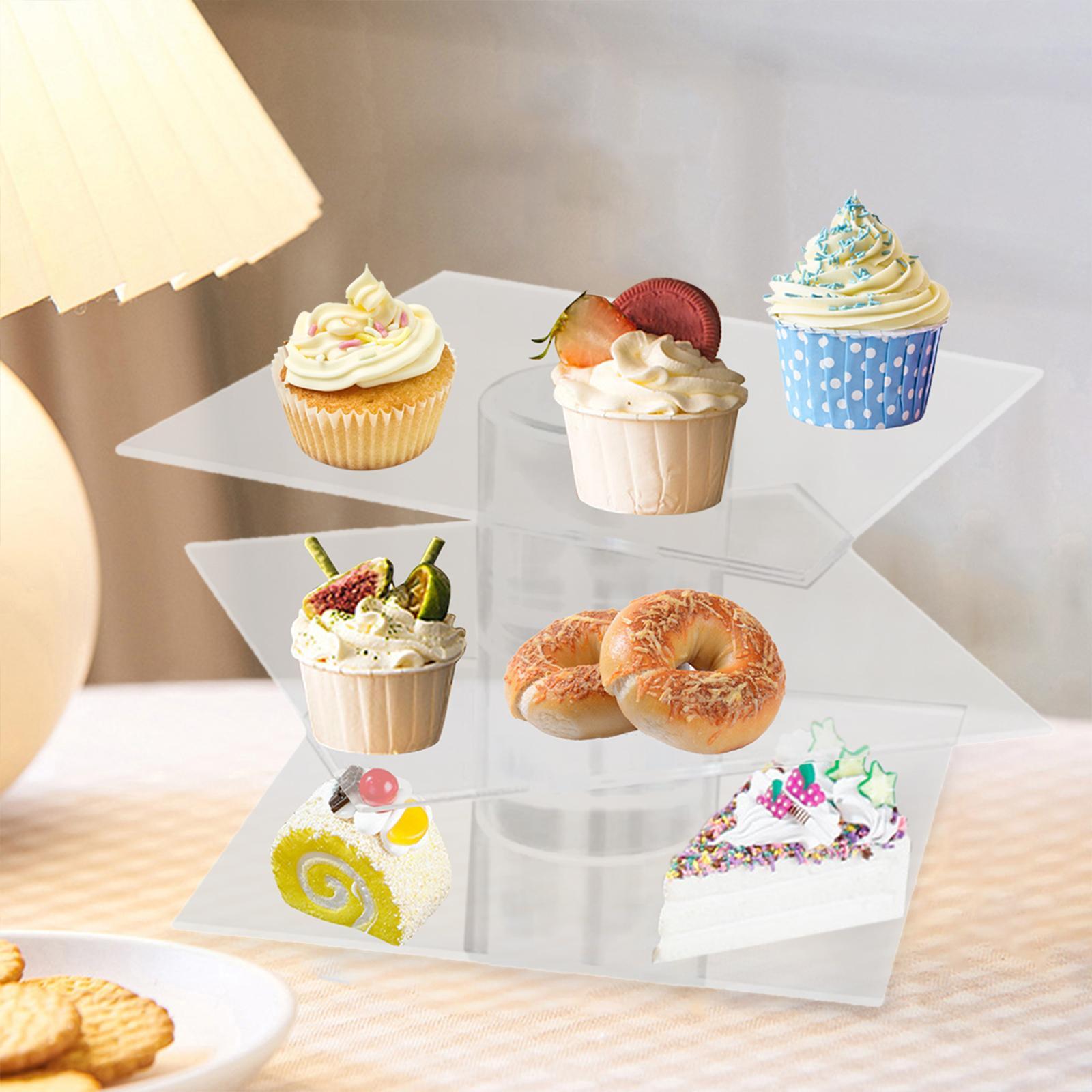 Acrylic Cake Stand 3 Tier Flower Organizer for Wedding Thanksgiving Birthday