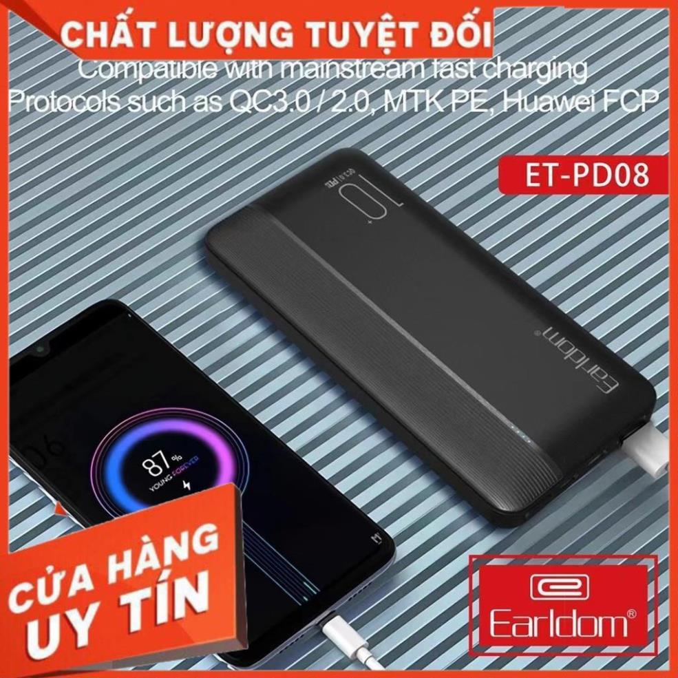 Sạc Dự Phòng Earldom 10.000 mAh Sạc Nhanh QC 3.0 PD – 08 hàng chính hãng