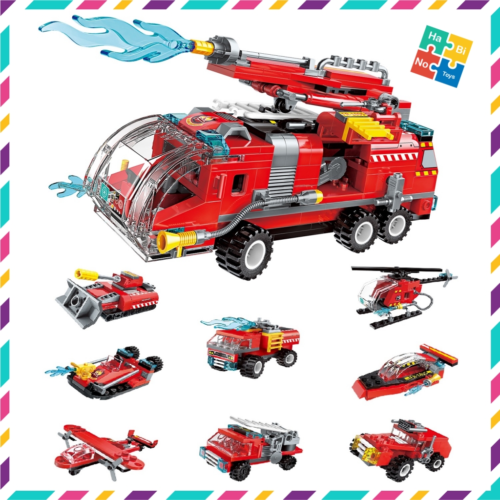 Đồ Chơi Xếp Hình Thông Minh Lego Qman 1805 Xe Ô Tô Cứu Hỏa 313 Mảnh Ghép 8 Trong 1 Cho Trẻ Từ 6 Tuổi