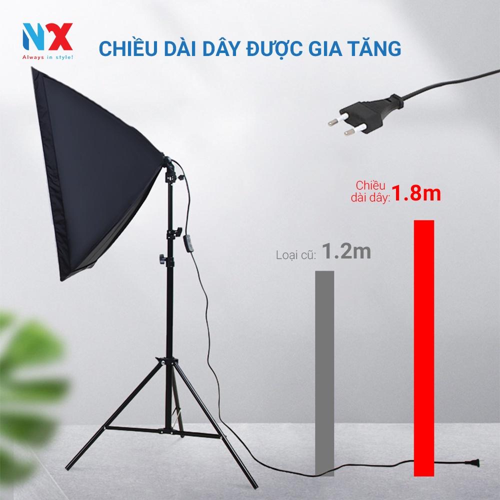 Bộ Studio Chụp Ảnh Sản Phẩm Chân Đèn 2m Kèm Softbox 50x70 cm Hỗ Trợ Tản Sáng