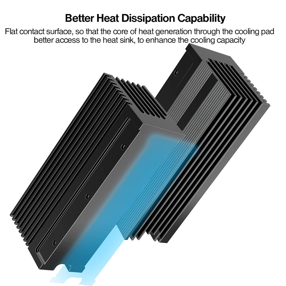 JEYI làm mát Warship chống bụi nóng Thanh vàng NVME NGFF M.2 2280 Tấm nhôm dẫn nhiệt độ dẫn nhiệt silicon Wafer