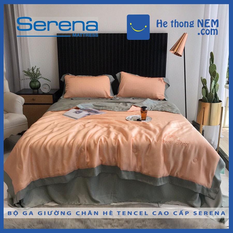 Chăn Hè Ga Trải Giường Drap Tencel 80s SERENA Bộ 5 Món Set Vỏ Chăn Ga Gối Mền Tencel Mỏng – Hệ Thống Nệm