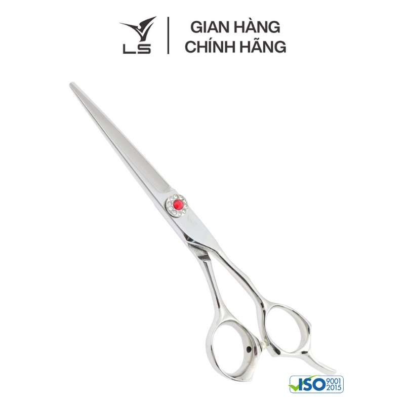 Kéo cắt tóc LS lưỡi thẳng quai offset vênh đỡ ngón cố định PSO/6.0