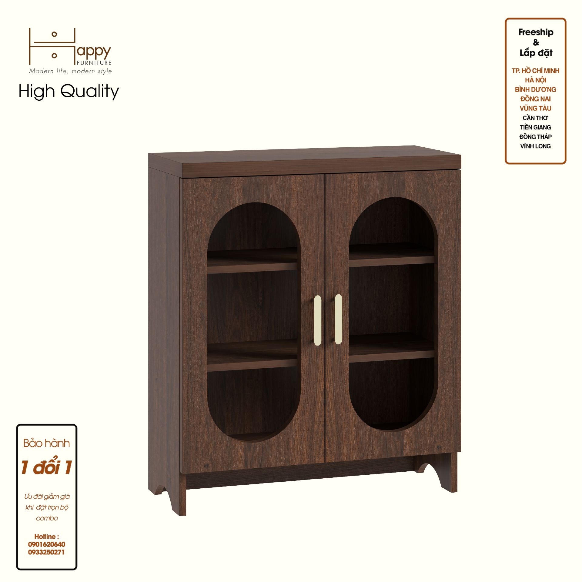 HAPPY FURNITURE , Tủ lưu trữ 2 cửa kính - CHEVY, TLT_047 , 70cm x 30cm x 82cm DxRxC