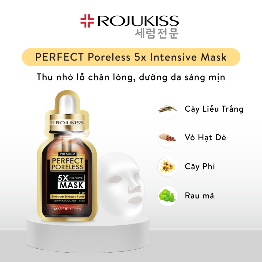 Mặt nạ ROJUKISS giảm tình trạng lỗ chân lông to & dưỡng da sáng mịn