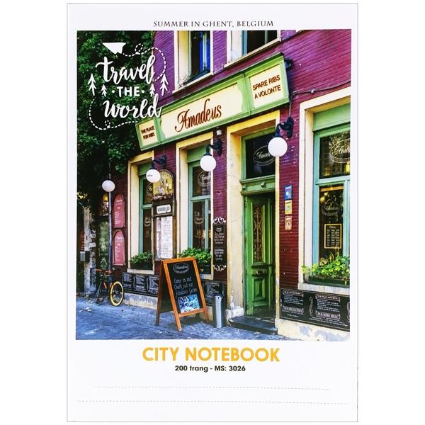 Combo 5 Tập Sinh Viên 4 Ly Ngang 200 Trang 60gsm City - Hải Tiến 3026 (Mẫu Màu Giao Ngẫu Nhiên)