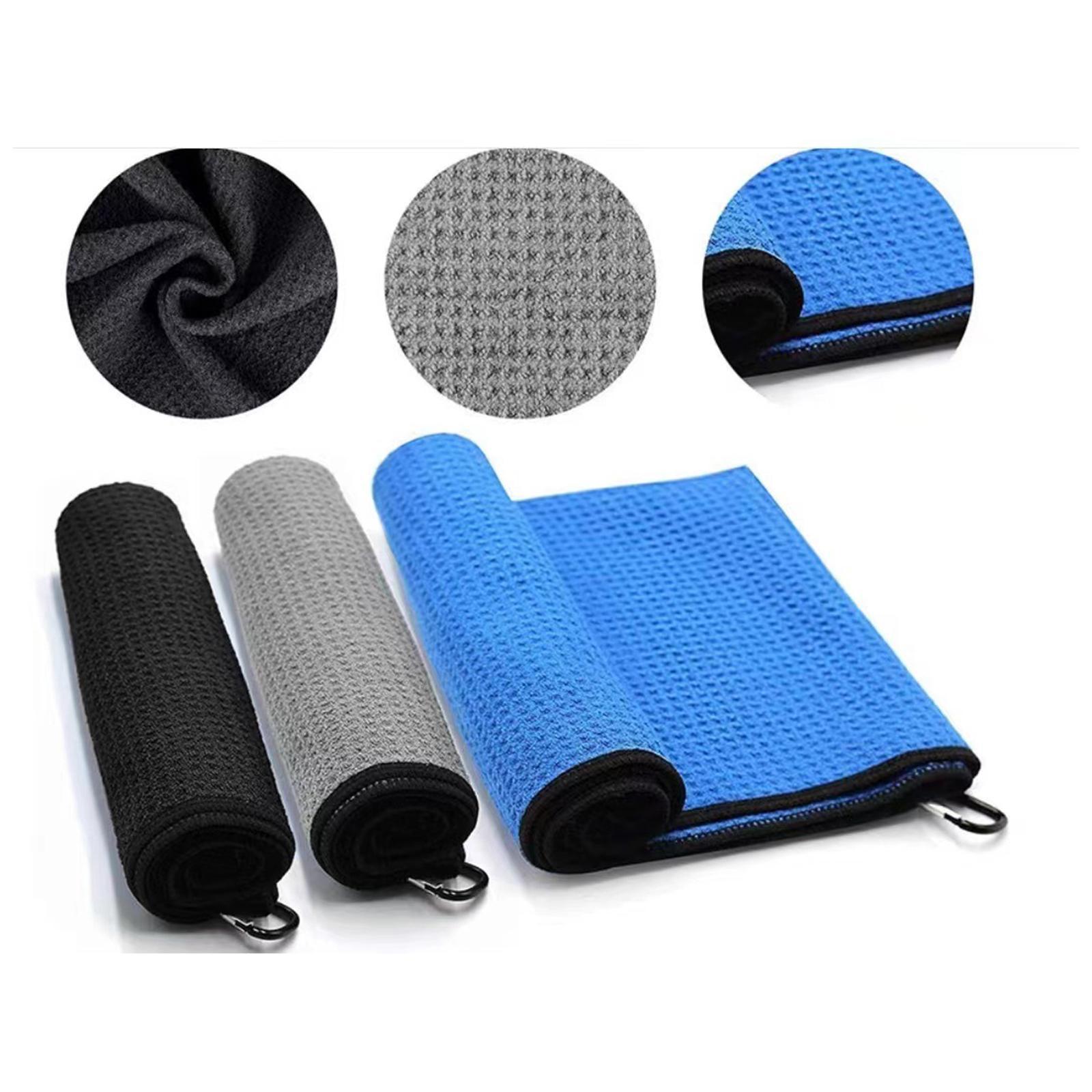 Golf Towel with Clip for Men & Women, Microfiber Waffle Pattern Golf Ball Towel, Super Absorbent and Quick Dry