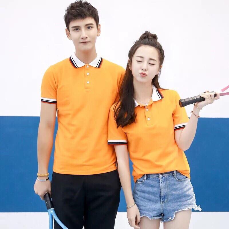Áo đôi FREESHIP cổ bẻ áo thun cặp, đồ đôi couple CT52