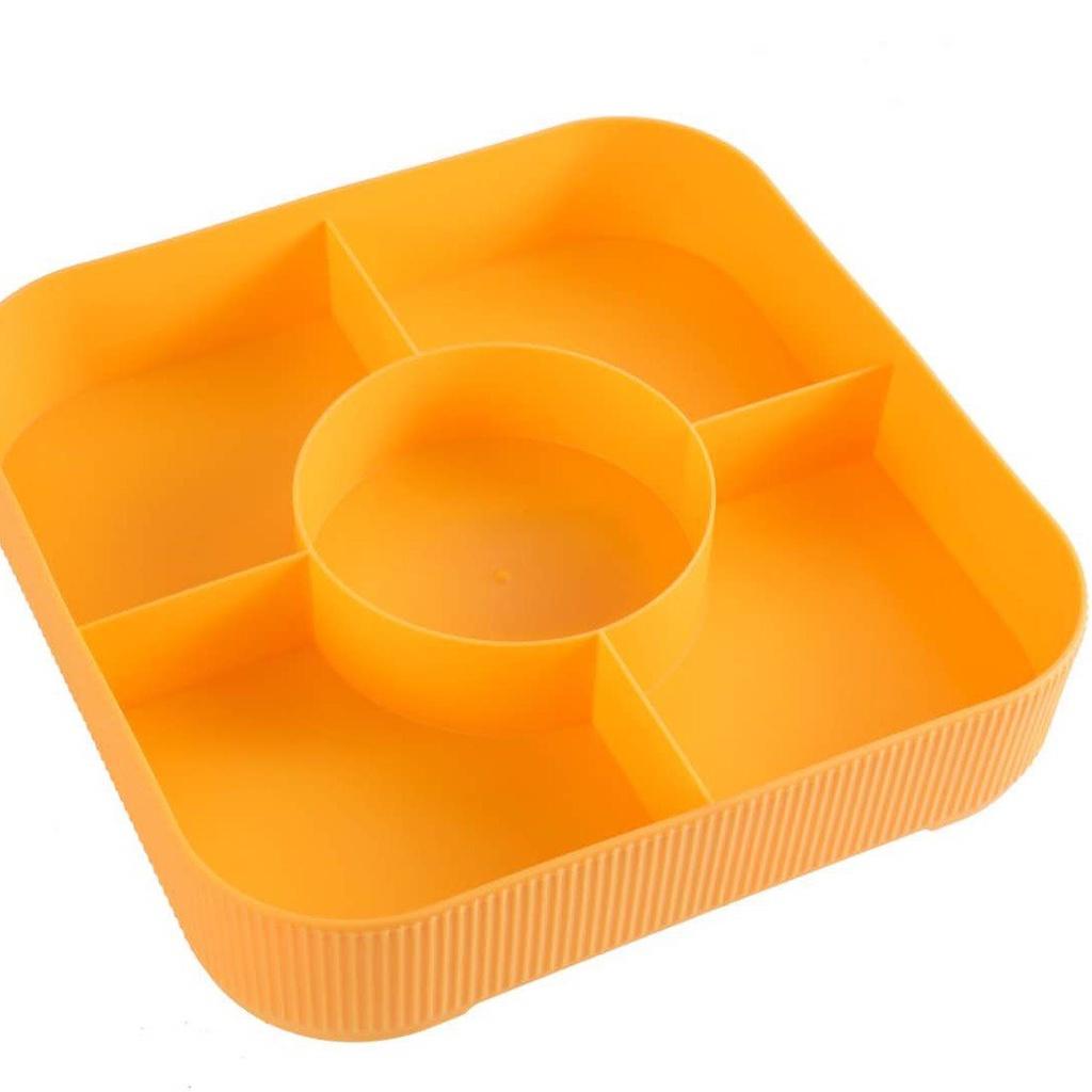 Hộp Mứt 2 Tầng 5 Ngăn Bằng Nhựa,Chất Liệu Lúa Đựng Bánh Kẹo Hoa Quả