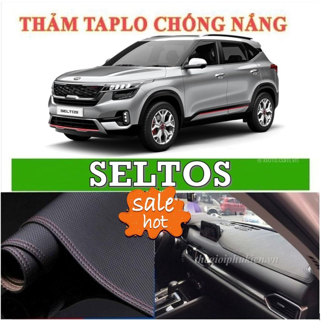 Thảm taplo dành cho KIA SELTOS da dập vân cacbon 3 lớp chống nóng, chống nắng hiệu quả