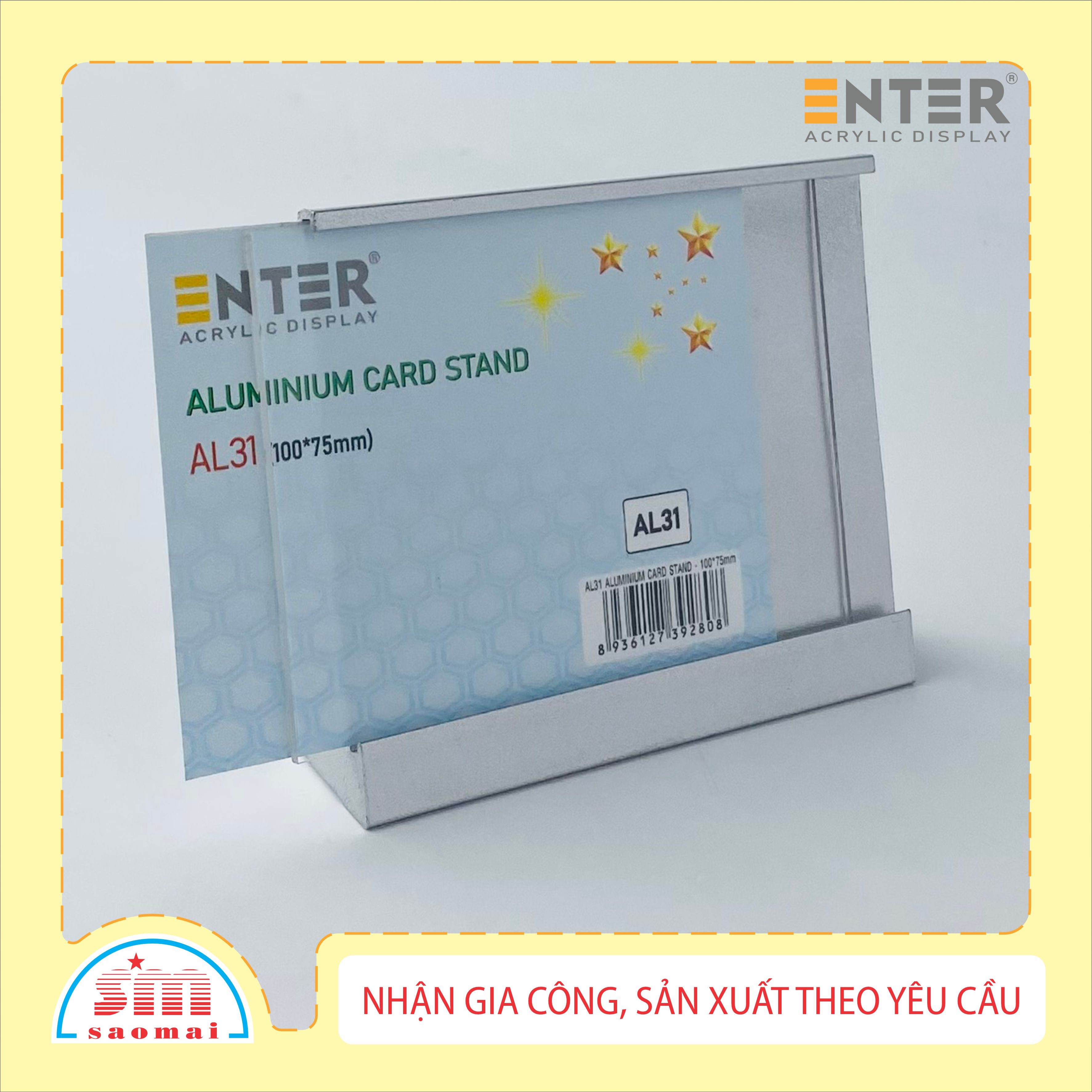 Bảng thông tin để bàn nhôm Enter AL31 100x75mm