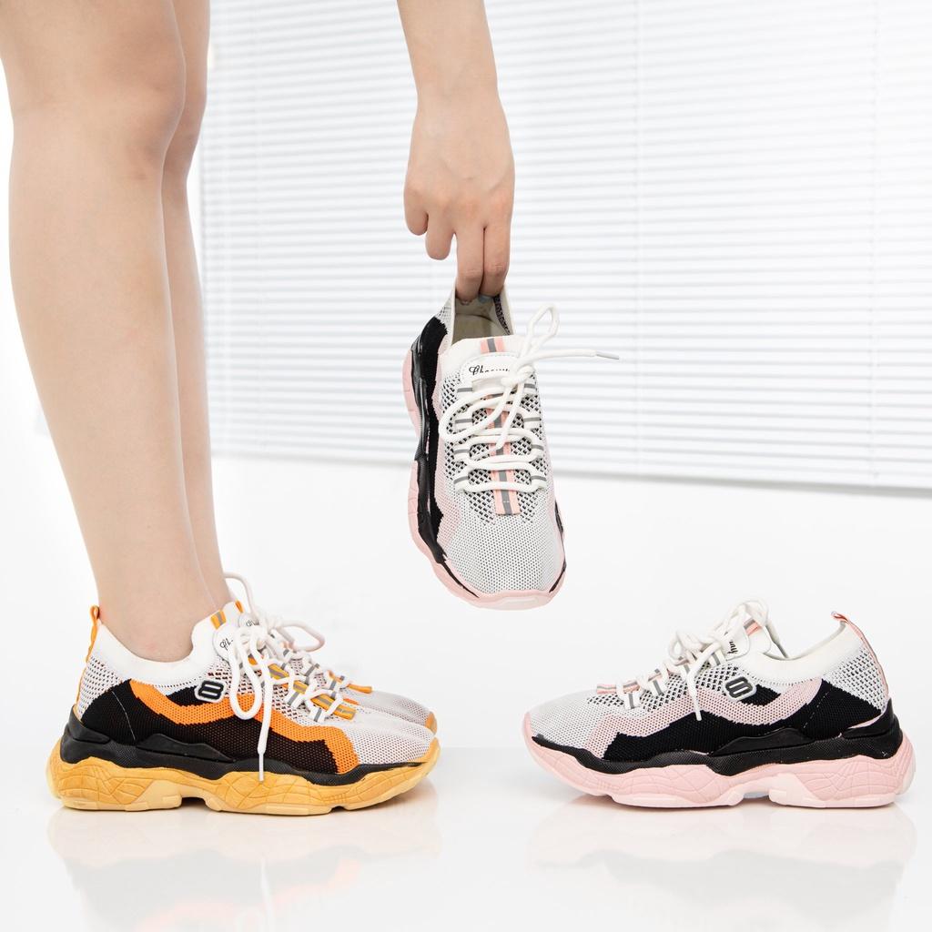 Giày MWC A021 - Giày Thể Thao Nữ, Sneaker Vải Đế Cao Phối Màu Hot Trend