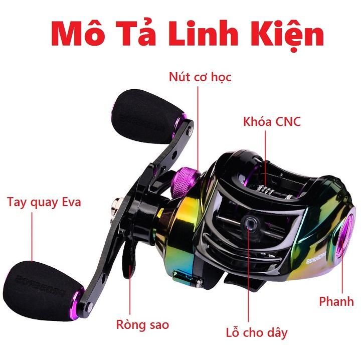 Máy Câu Cá Ngang 7 Màu MA01 Thiết Kế Titan Cao Cấp Chuyên Câu Lure - Sanami Fishing