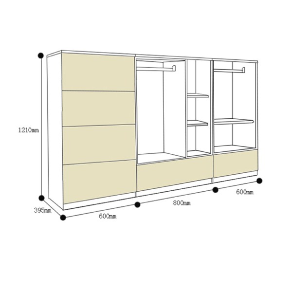 Tủ quần áo trẻ em gỗ công nghiệp 2m (TQA-04)