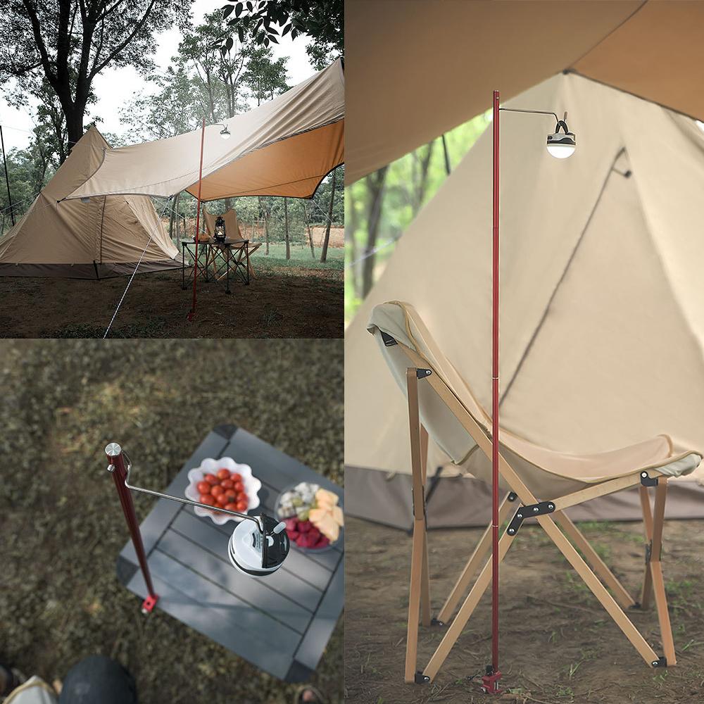 Trụ đèn gấp gọn di động dùng cho cắm trại du lịch bằng nhôm chống ăn mòn có thể diều chỉnh độ cao