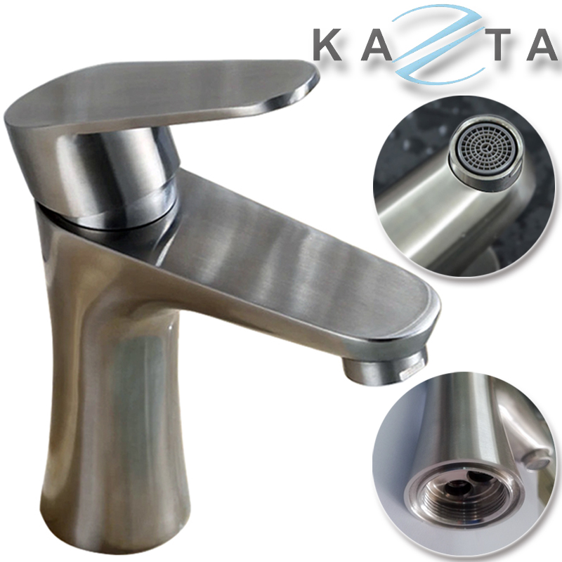 Combo Thiết Bị Nhà Tắm Cao Cấp KAZTA KZ-CBT08: Bồn Cầu Liền Khối-Lavabo Hươu Treo-Sen Tắm Đứng Inox 304-Gương Và Kệ Gương-Kèm Bộ Phụ Kiện Nhà Tắm