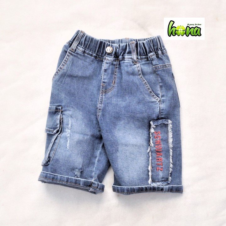 Quần jean lửng bé trai, form body, jean thun co giãn, từ 22-34kg, Q00000116