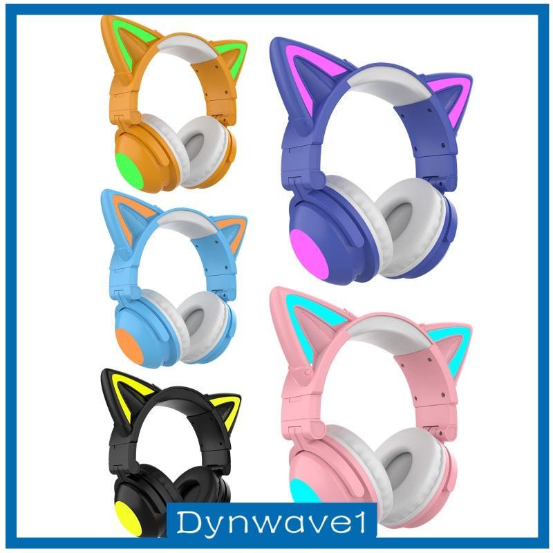 Tai Nghe Chơi Game Kết Nối Không Dây Bluetooth 5.0 Chống Ồn Hoạ Tiết Tai Mèo Dễ Thương Cho Bé Gái