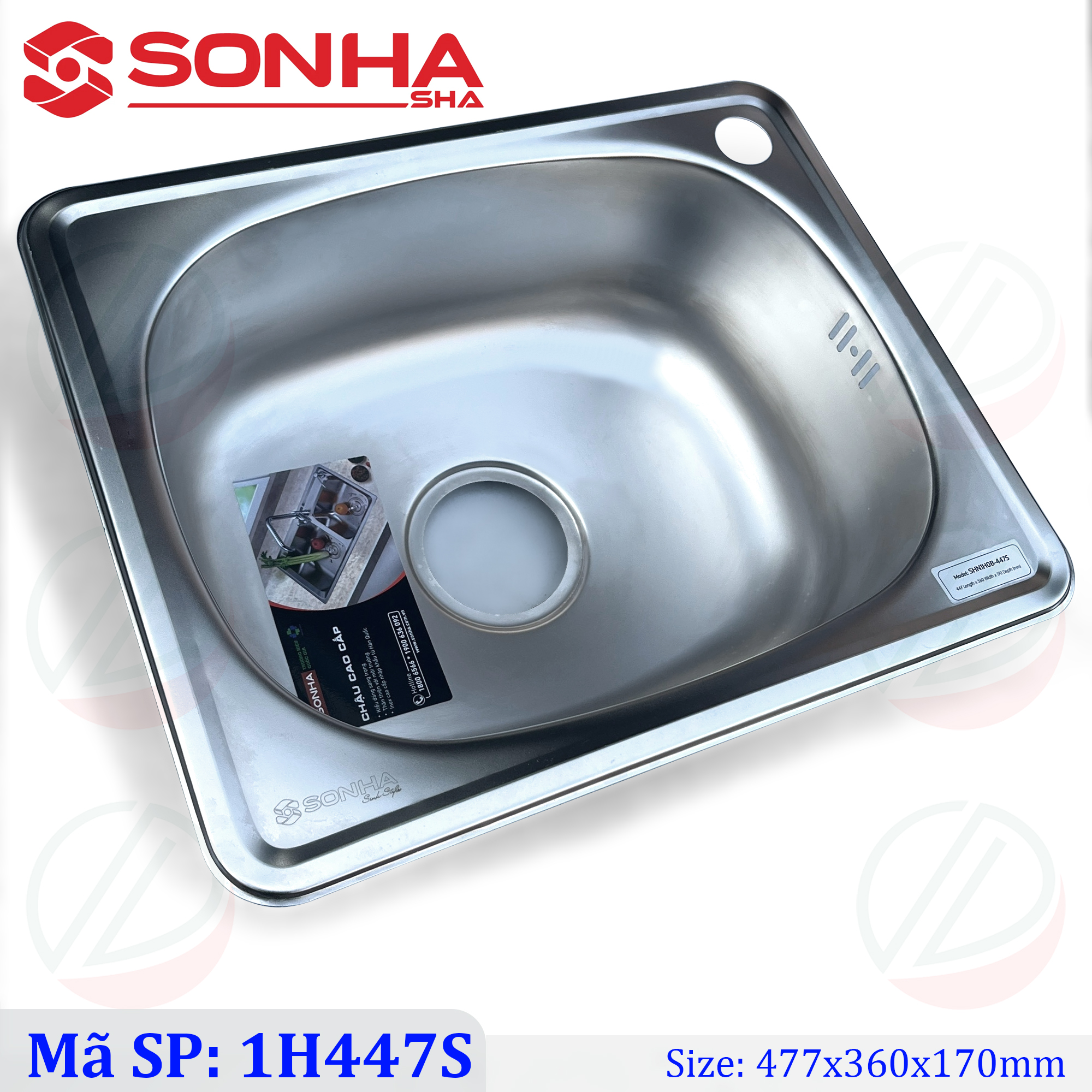Chậu Rửa Bát Chính Hãng Sơn Hà Nhiều Kích Thước - Đáy sơn tĩnh điện cao cấp, kèm xi phông