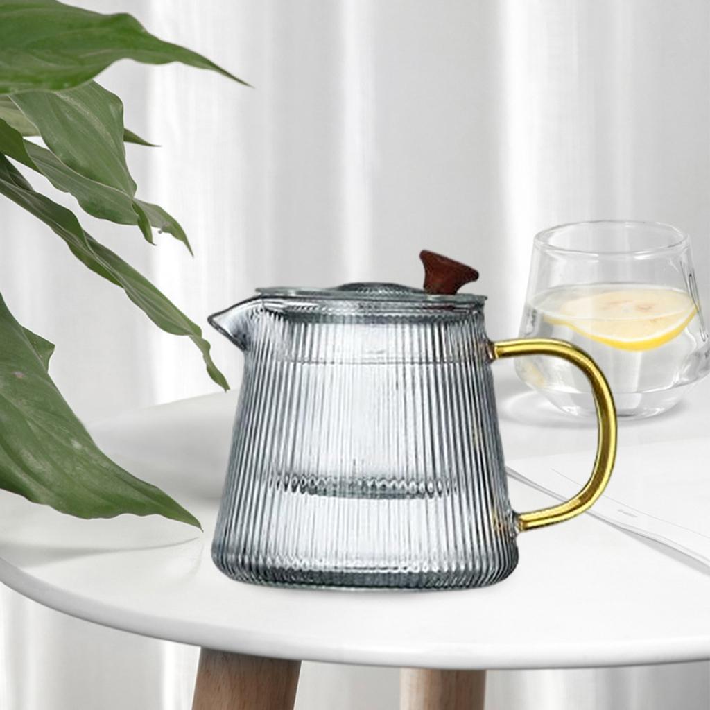 Clear Glass Tea Pot Stovetop Blooming Loose Leaf Tea Pot Tea Kettle