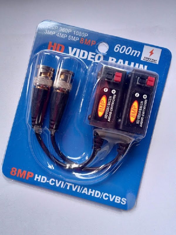 Video balun 8mp, lõi đồng chống nhiễu cho camera (15 bộ)